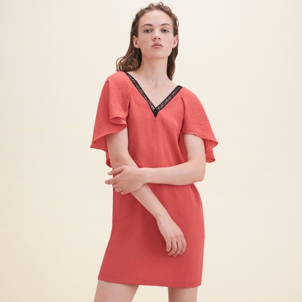 Maje Rysandre Woven Mini Dress In Orange b3b